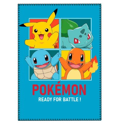 Couverture polaire Pokémon, couverture douillette, bleue, 100 x 140 cm