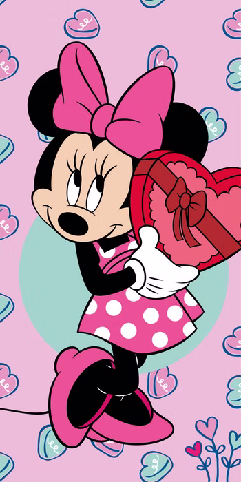 Disney Minnie Mouse bath towel, beach towel, pink, 70 x 140 cm