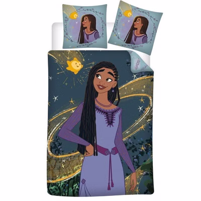 Disney Wish Asha reversible bed linen 2-piece 135 x 200 cm 100% cotton
