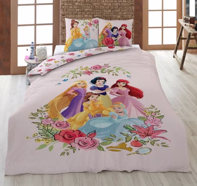 Disney Princess girls' bed linen 135 x 200cm 100% cotton