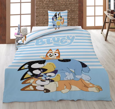 BLUEY reversible bed linen set 2-piece 135 x 200 cm 100% cotton
