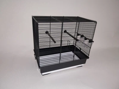 Vogelkäfig Vogelheim Vogelbauer schwarz grau