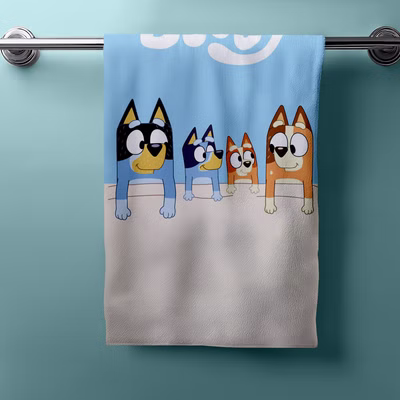 Bluey bath towel beach towel 70 x 140 cm