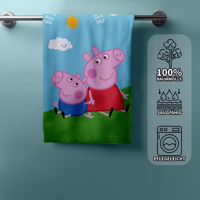 Peppa Pig Wutz bath towel, beach towel, velour towel 70 x 140cm