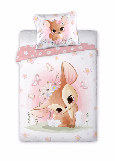 Baby bedding with pink elephant 100x135 cm 100% cotton
