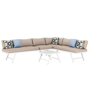 Lounge CALVI multifunktional beige/weiss Anzeigebild