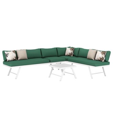 Lounge CALVI multifunktional grün/weiss Anzeigebild