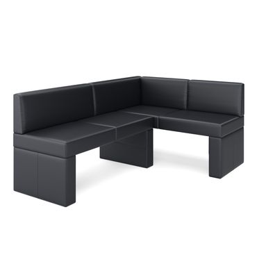 Eckbank Leder ERIKA 205 x 140 cm rechts schwarz Anzeigebild
