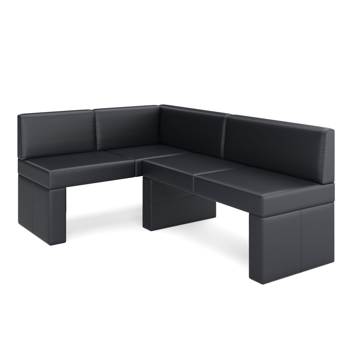 Eckbank Leder ERIKA 205 x 140 cm links schwarz Anzeigebild