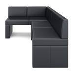 Eckbank Leder ERIKA 205 x 140 cm links schwarz Seitenansicht