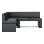 Eckbank Leder ERIKA 205 x 140 cm links schwarz Vorderseite