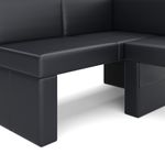 Eckbank Leder ERIKA 205 x 140 cm links schwarz Nahaufnahme 2