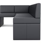 Eckbank Leder ERIKA 205 x 140 cm links schwarz Nahaufnahme 1