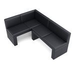 Eckbank Leder ERIKA 205 x 140 cm links schwarz schräge Ansicht