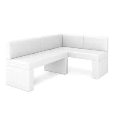Eckbank Leder ERIKA 205 x 140 cm rechts weiss Anzeigebild