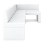 Eckbank Leder ERIKA 205 x 140 cm rechts weiss Seitenansicht