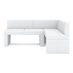 Eckbank Leder ERIKA 205 x 140 cm rechts weiss Vorderseite