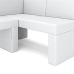 Eckbank Leder ERIKA 205 x 140 cm rechts weiss Nahaufnahme 2