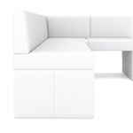 Eckbank Leder ERIKA 205 x 140 cm rechts weiss Nahaufnahme 2