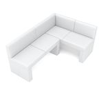 Eckbank Leder ERIKA 205 x 140 cm rechts weiss schräge Ansicht