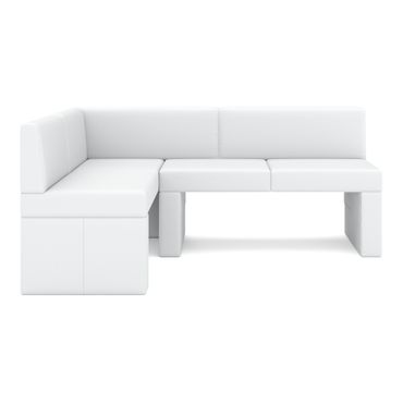Eckbank Leder ERIKA 205 x 140 cm links weiss