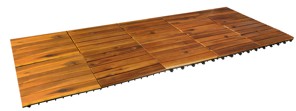 MALATEC 10er Set Holzfliesen Terrassenfliesen 30x30cm Balkon Klickfliesen Boden #5100