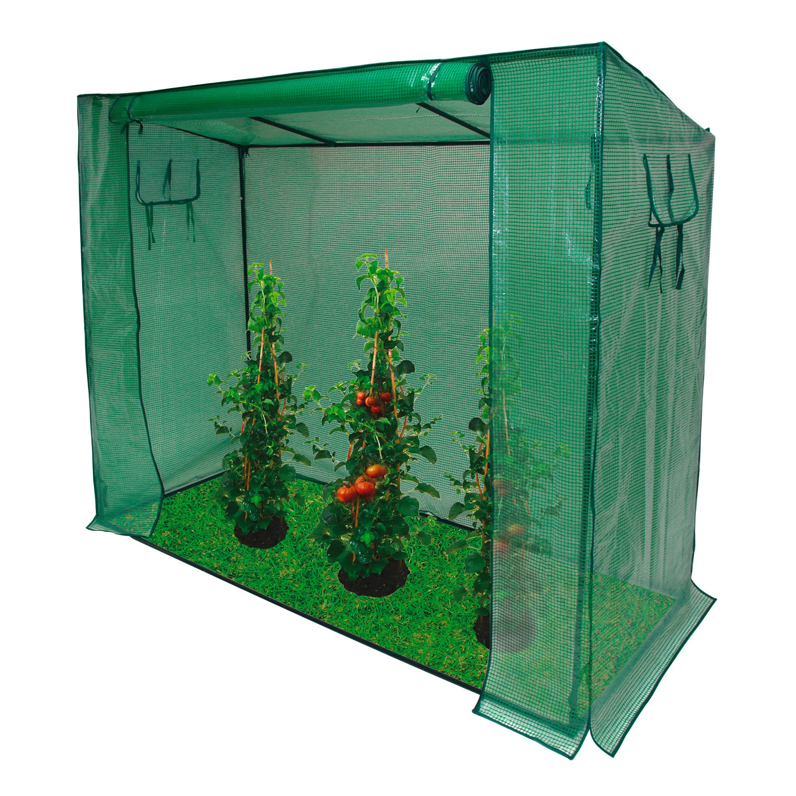 Gewächshaus 5 m² 200 x 250 x 215 cm Foliengewächshaus für Tomaten