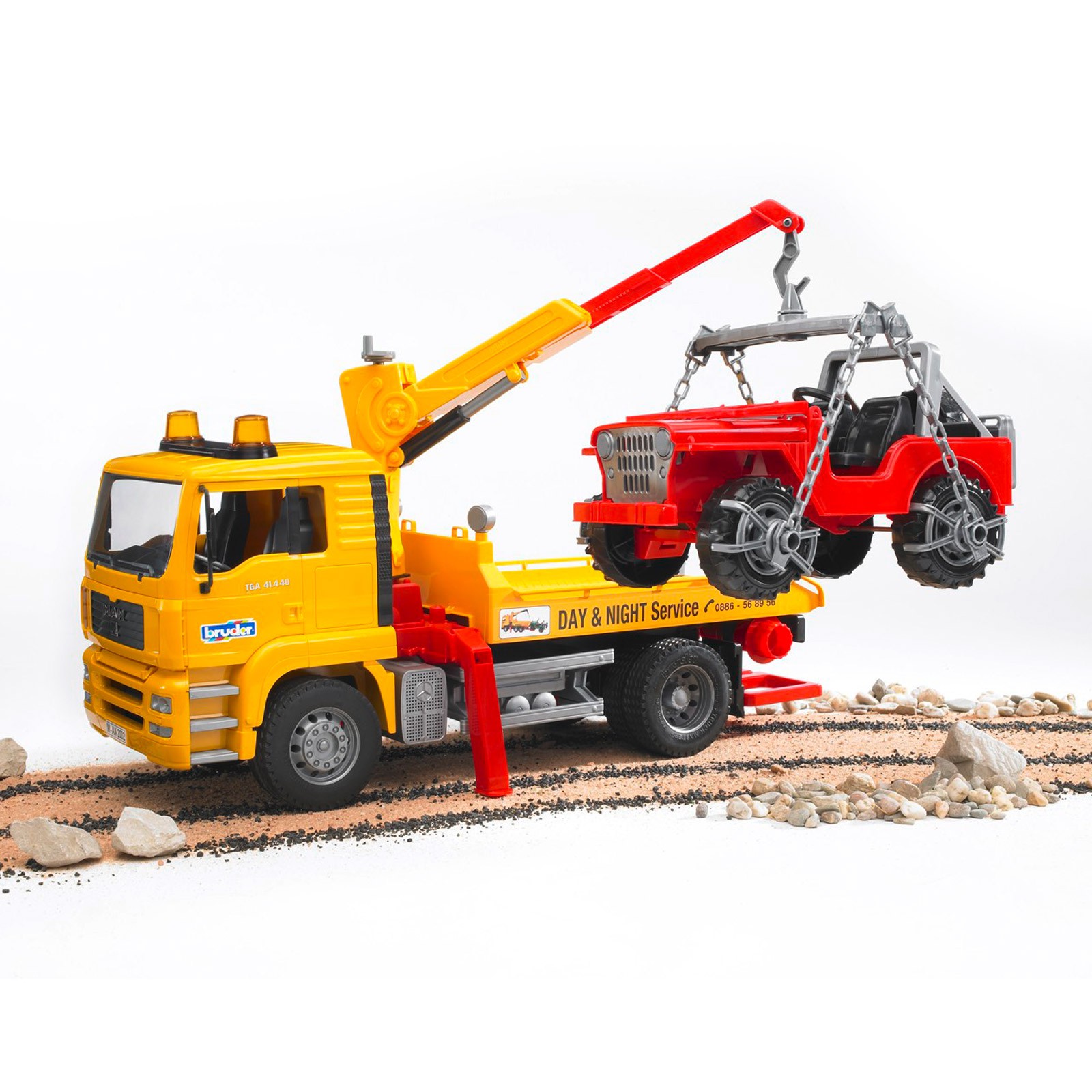 Bruder MAN TGA Abschlepp LKW mit Geländewagen 02750 | Detec Bruder 02750 MAN TGA Abschlepp LKW mit Geländewagen | eBay