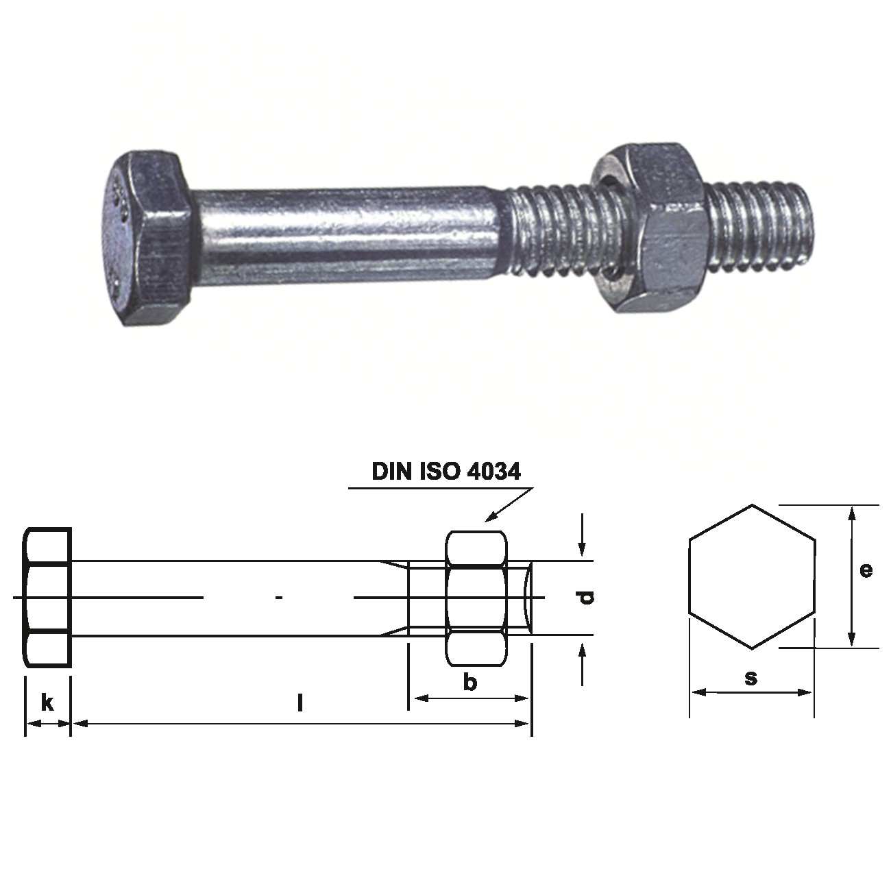 10 Stk Sechskantschraube /& Mutter DIN 601 M14 x 80 verzinkt
