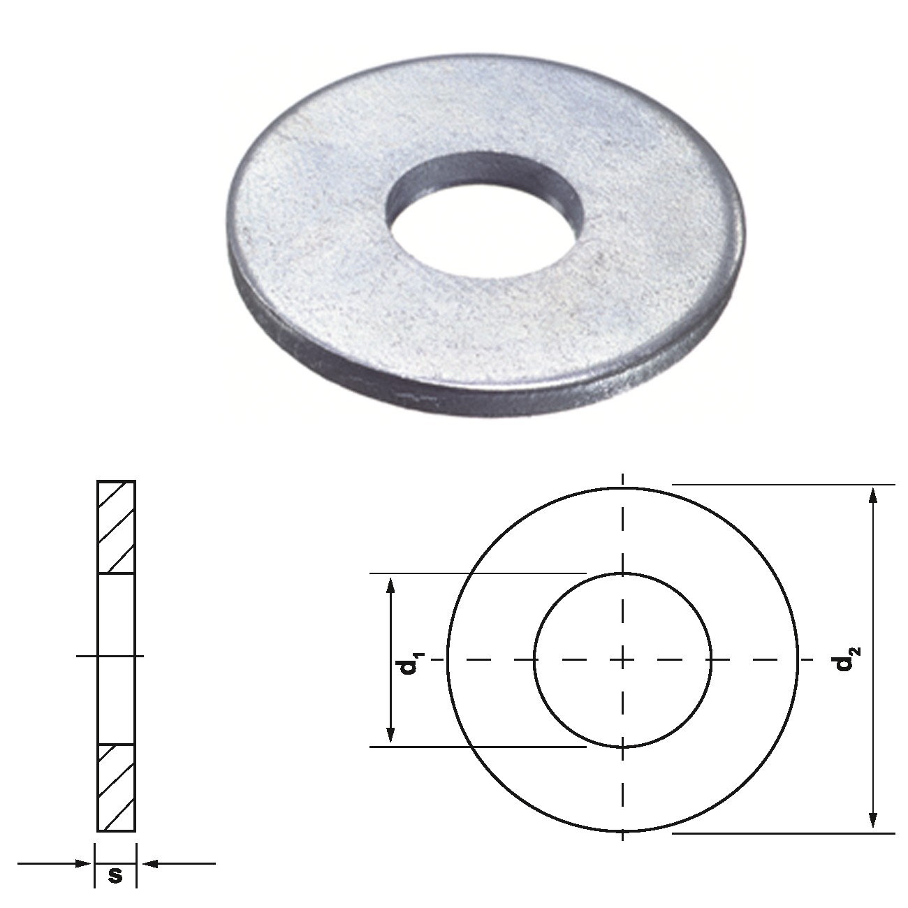 Unterleg Scheibe Form R DIN 440 verzinkt Ø 5.5-24.0 mm