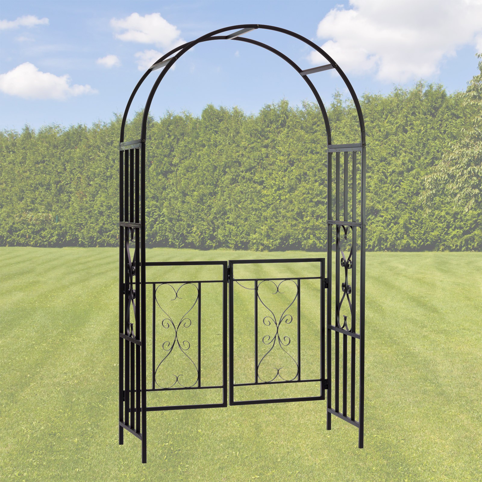 Rosenbogen Torbogen Pergola Metall schwarz "Dover" | eBay