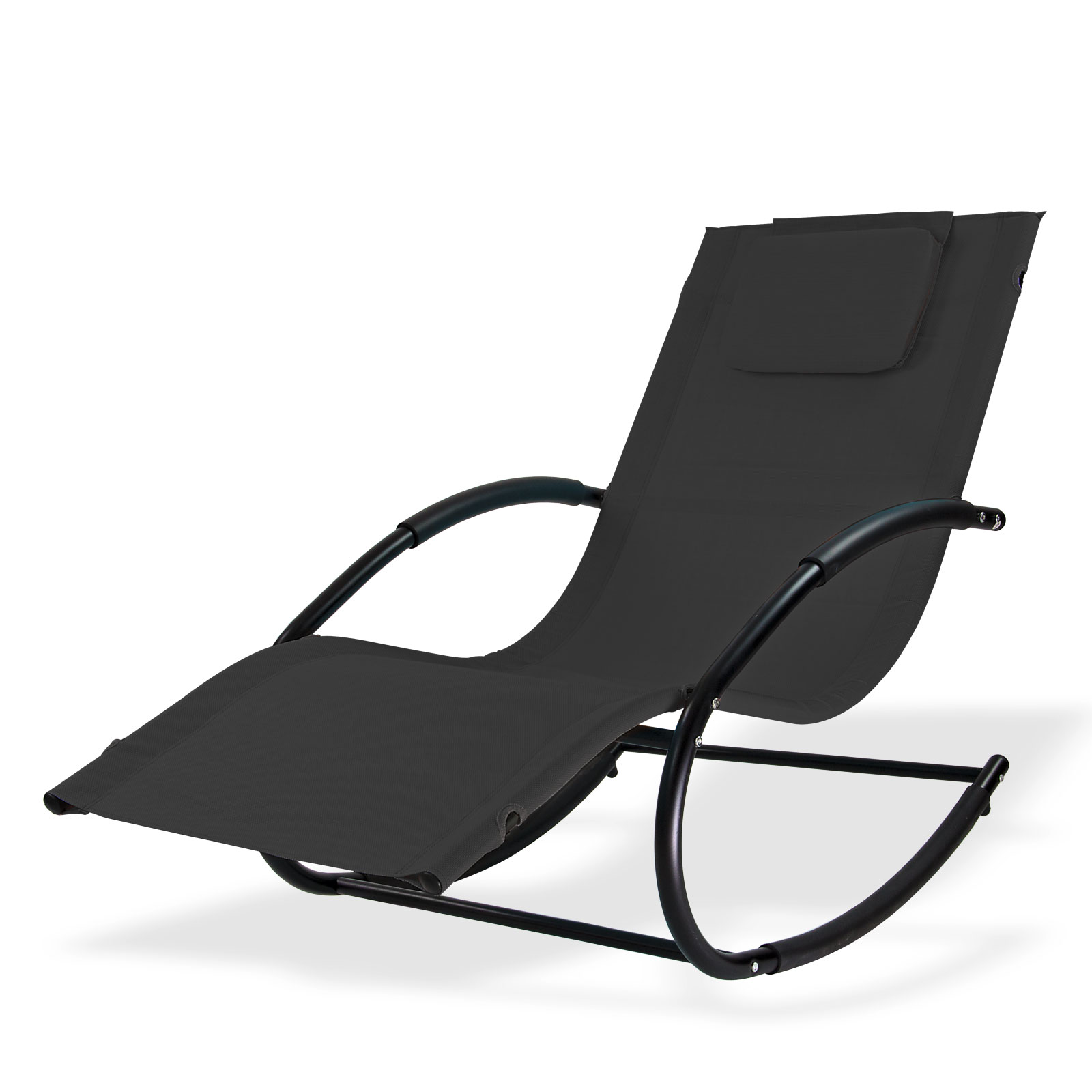 Garten Relaxliege Gartenliege Schaukelliege Schaukelstuhl Liege Swing Anthrazit