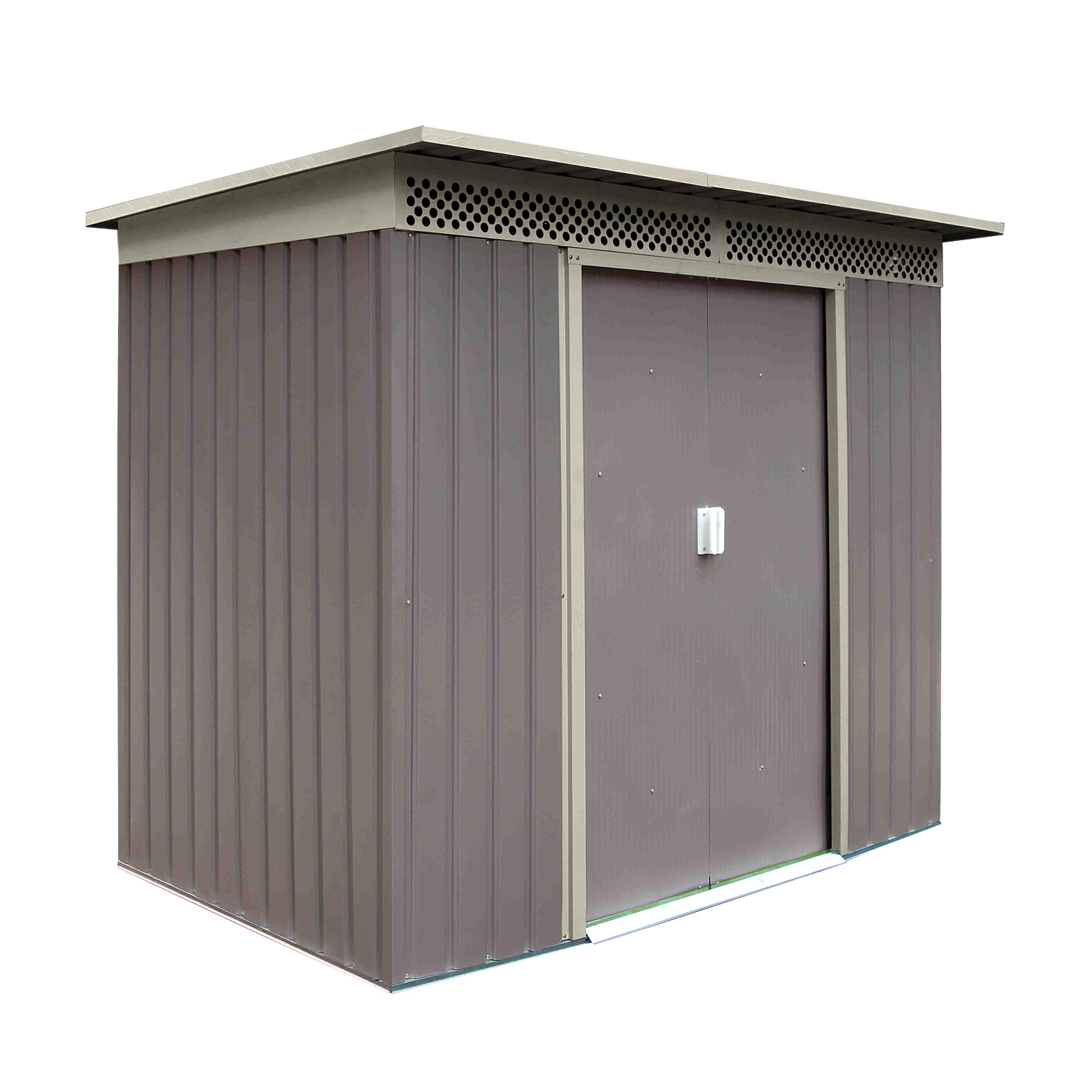 Metall Gartengerätehaus Bristol 213x142x184 cm grau | Detec-Handel.de