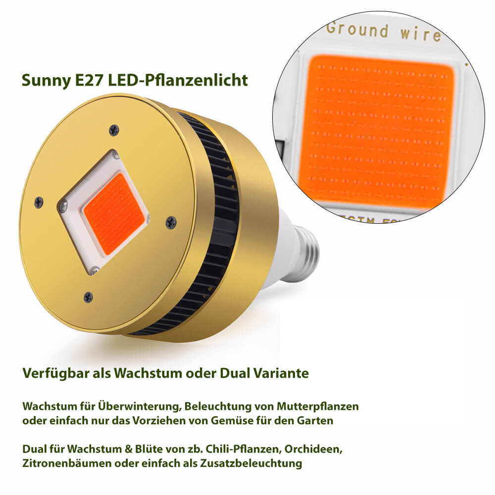 Sunny E27 LED-Pflanzenlicht Information Sunny E27 LED-Pflanzenlicht Information