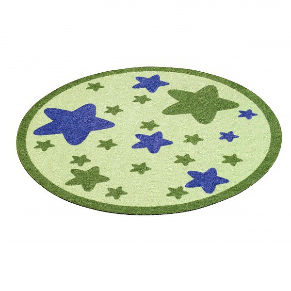 teppich kinder rund, velours kinder teppich sterne grün rund 100 cm | 101945, Design ideen