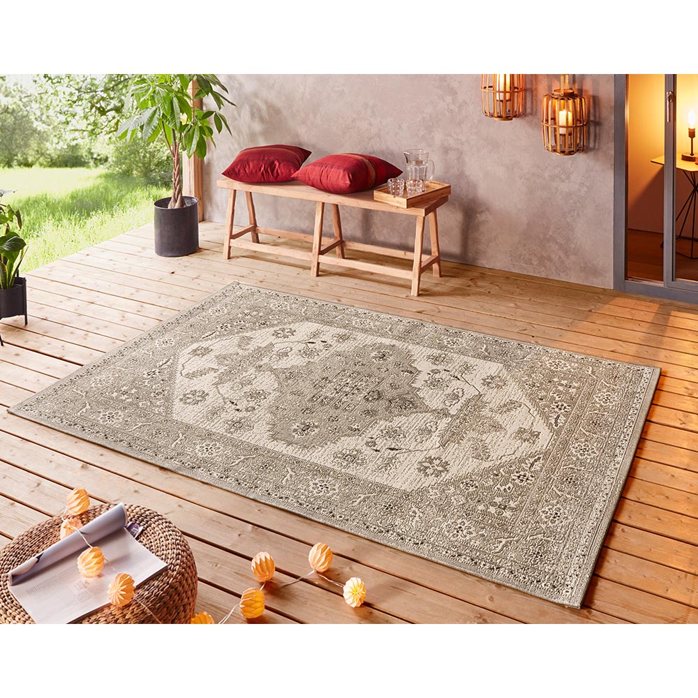 In- und Outdoor Teppich Navarino Taupe Creme | eBay