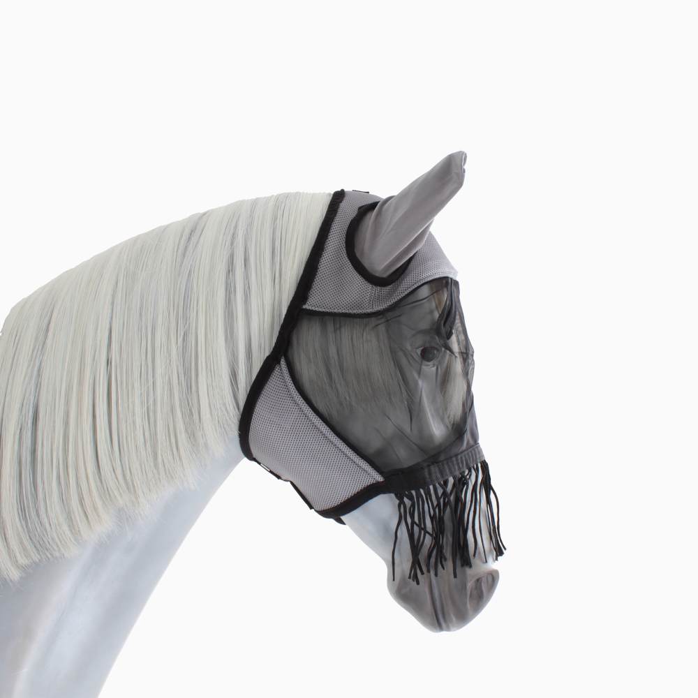 BUSSE Masque Anti-Mouches FLY COVER PRO gris/noir - Boutique Equus