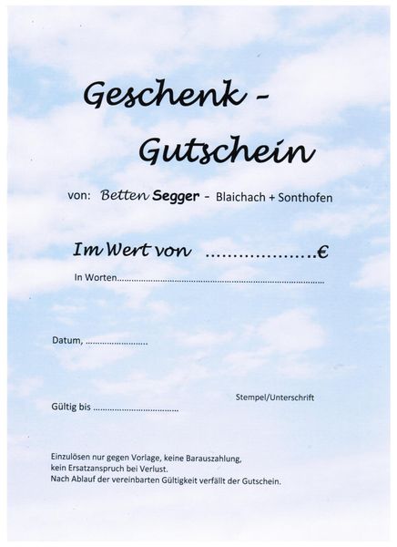 Gutschein Gutscheine