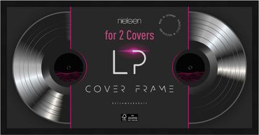 Double Vinyl LP Record Display Frame Wood