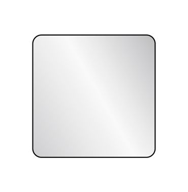 Square Wall Mirror with Rounded Corners 80cm – Black