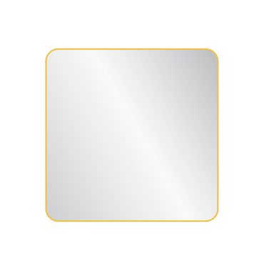 Square Wall Mirror with Rounded Corners 80cm – Gold