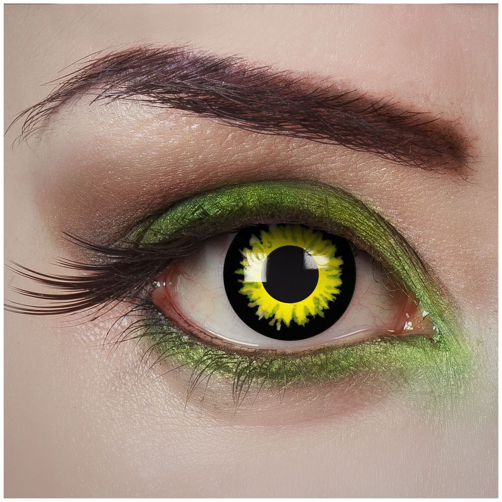 aricona Farbige Kontaktlinse Demons Date – Deckende Jahreslinsen für dunkle und helle Augenfarben ohne Stärke, Farblinsen für Karneval & Halloween