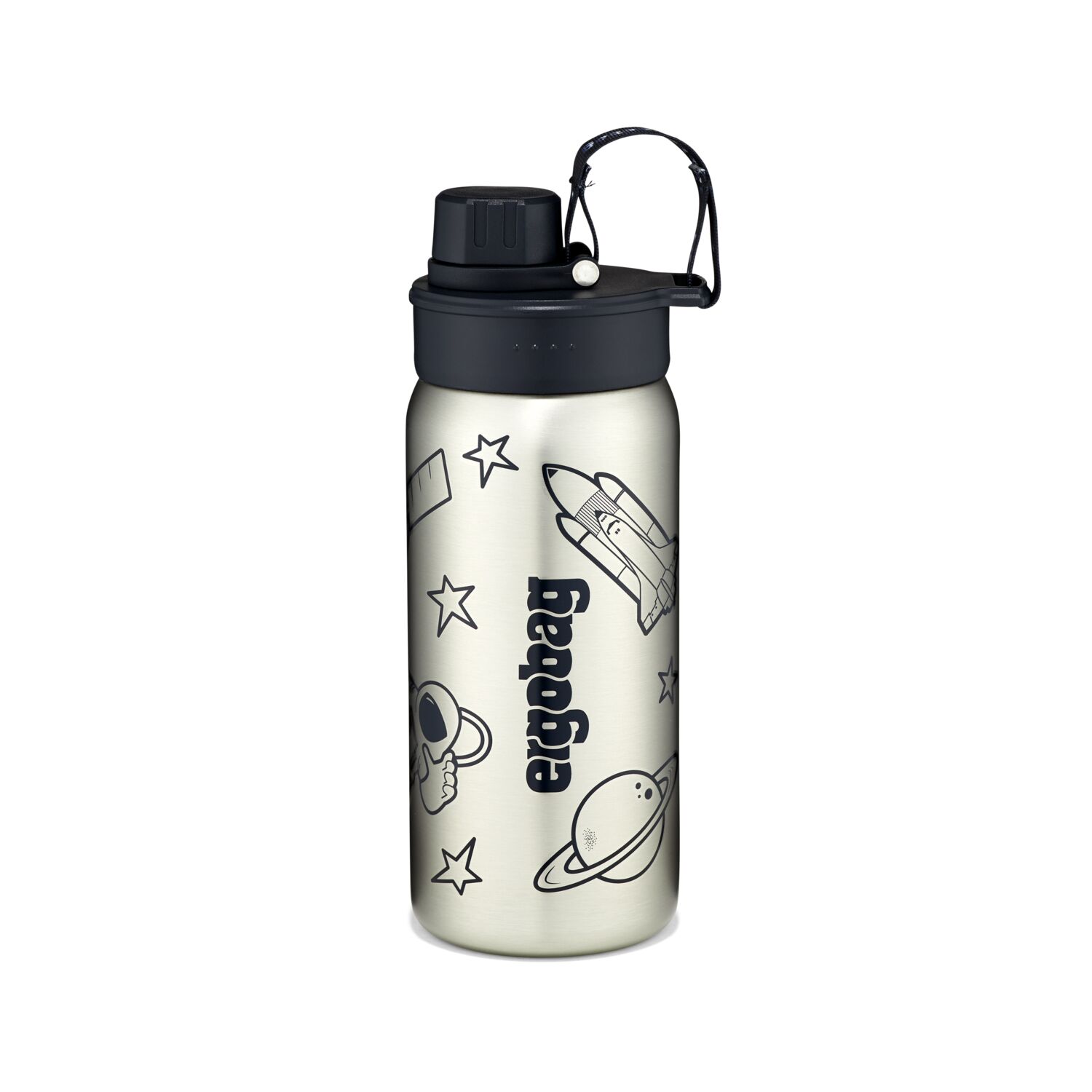 Ergobag Edelstahl-Trinkflasche-Schwarz