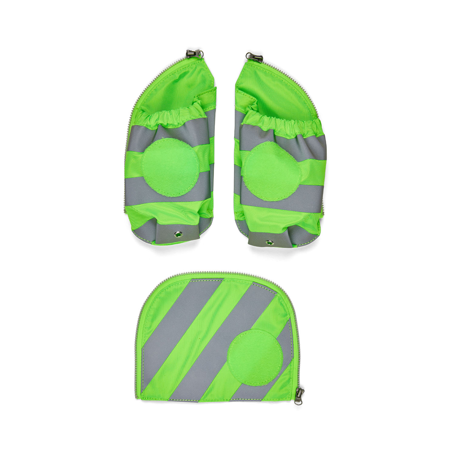 Ergobag Seitentaschen-Set mit Reflektorstreifen-Grün