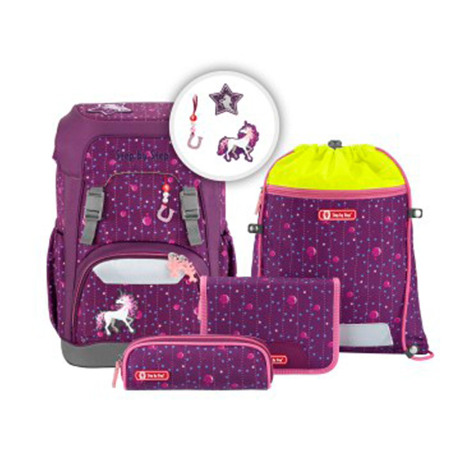 Step by Step Giant - Schulrucksack-Set 5-teilig-Dreamy Unicorn Nuala