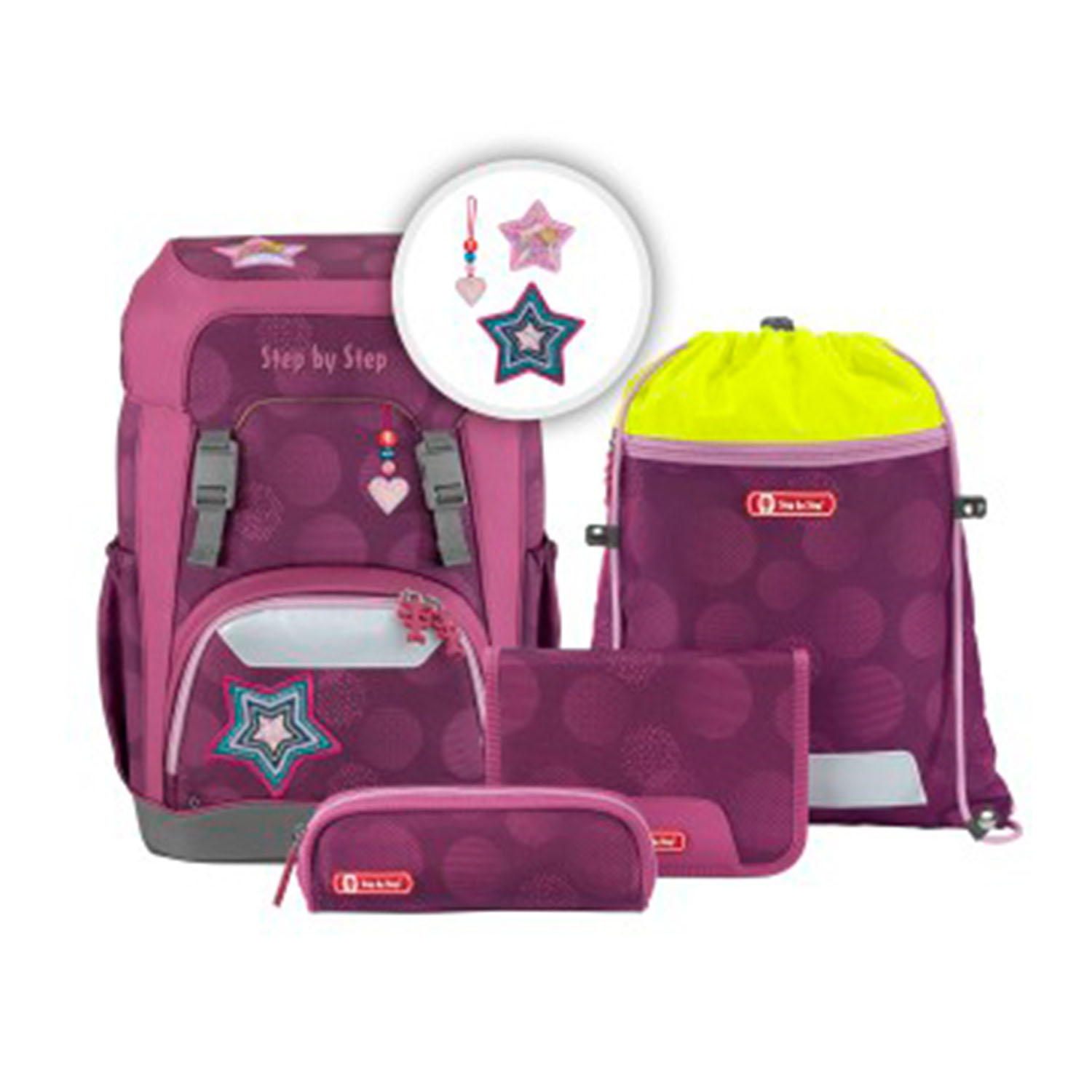 Step by Step Giant - Schulrucksack-Set 5-teilig-Glamour Star