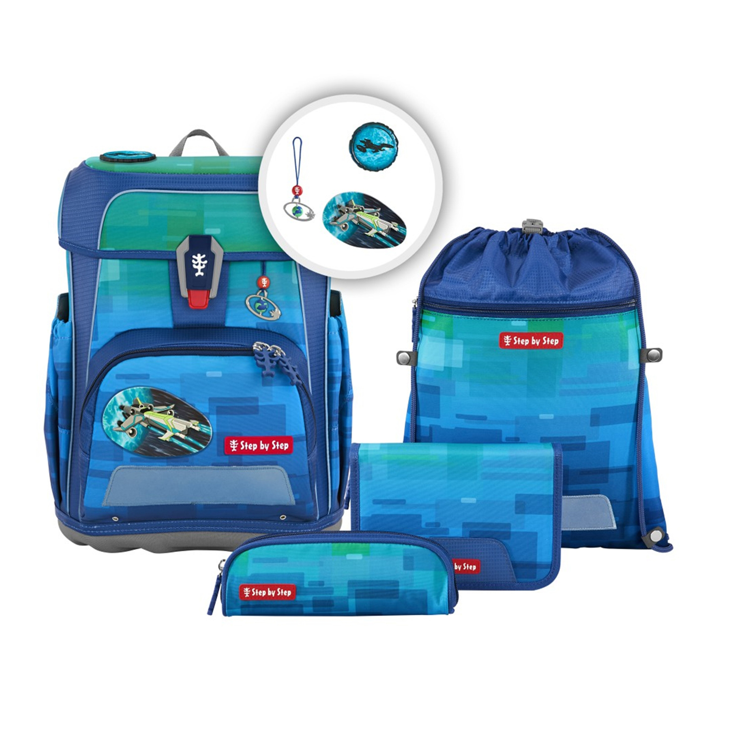Step by Step Cloud Ocean - Schulranzen-Set 5-teilig-Space Craft Spike
