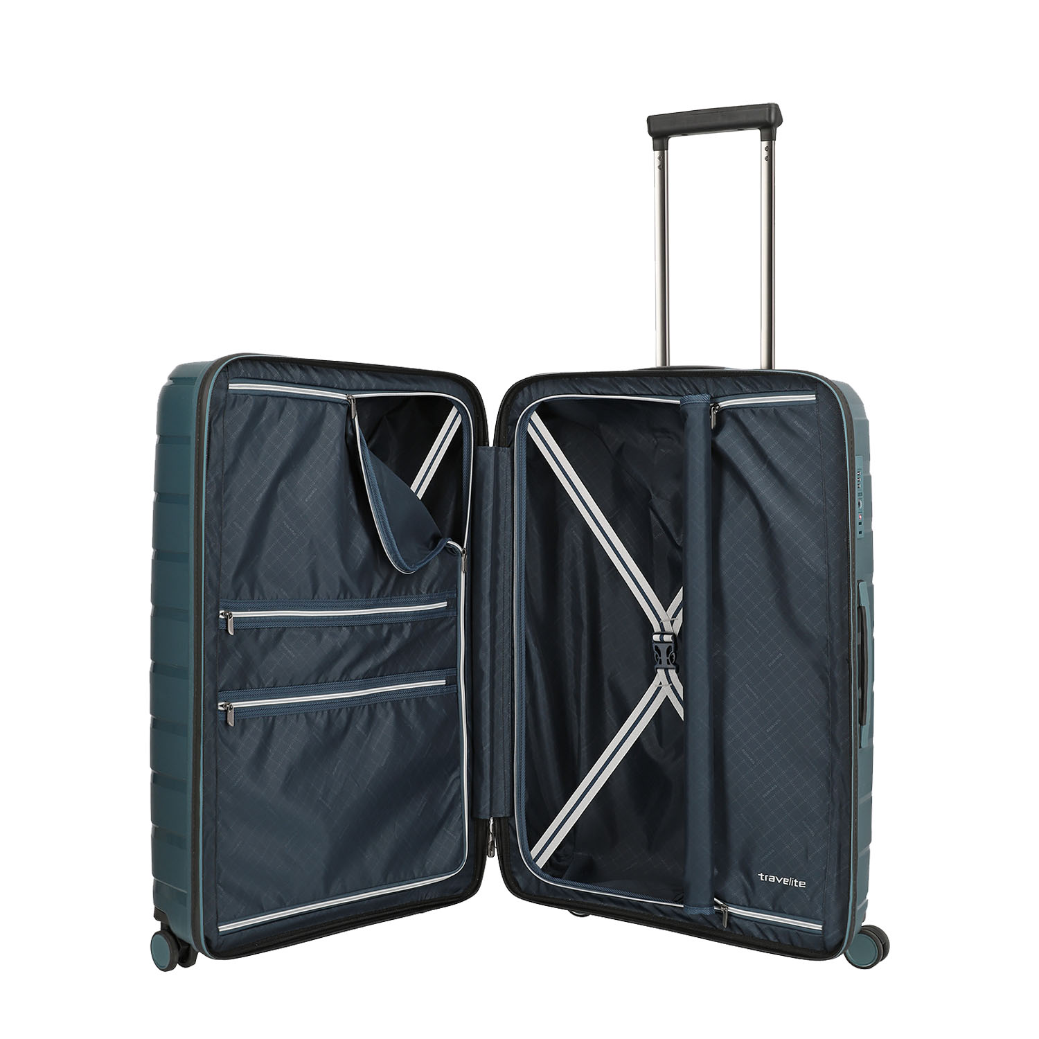 Travelite Air Base 4-Rollen Trolley M EXP-Eisblau