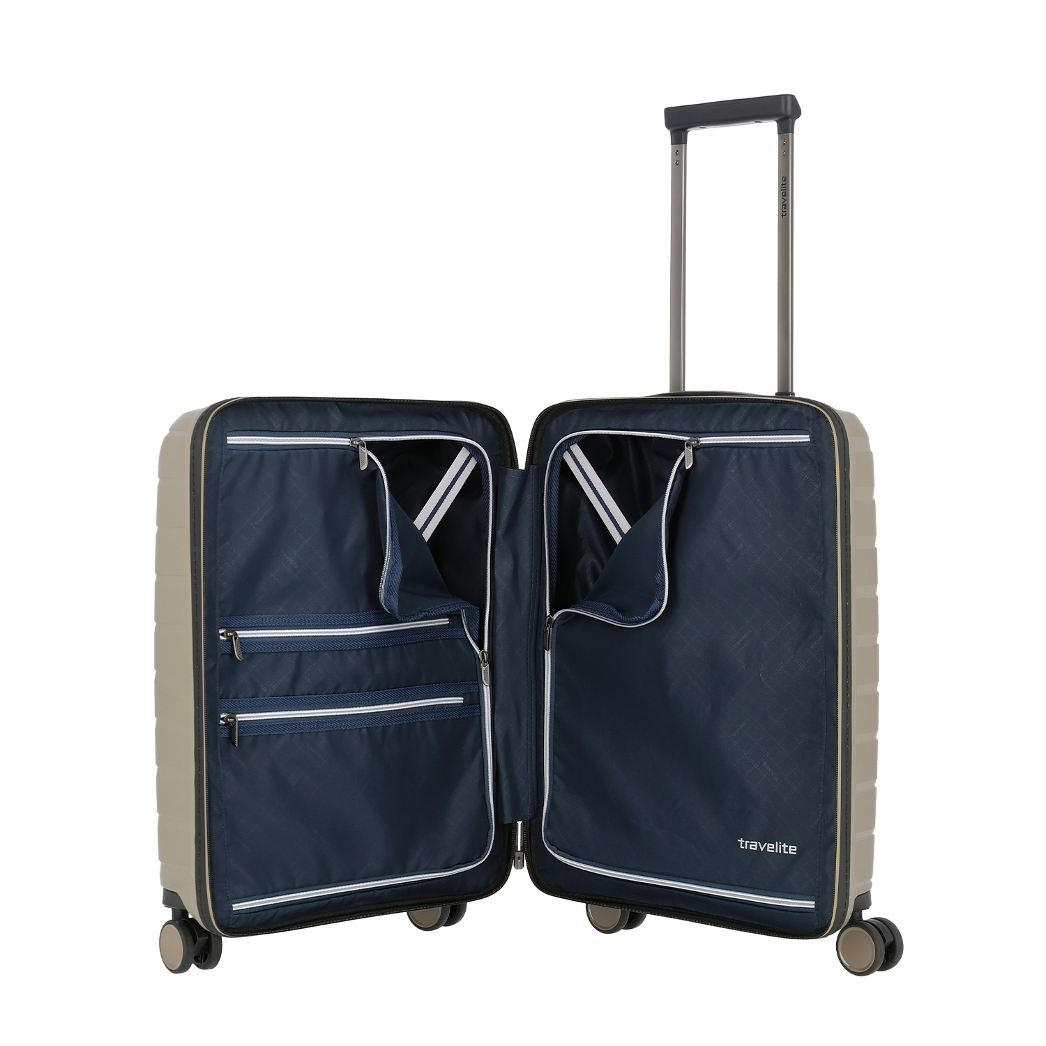 Travelite Air Base 4-Rollen Trolley S mit Vortasche-Champagner