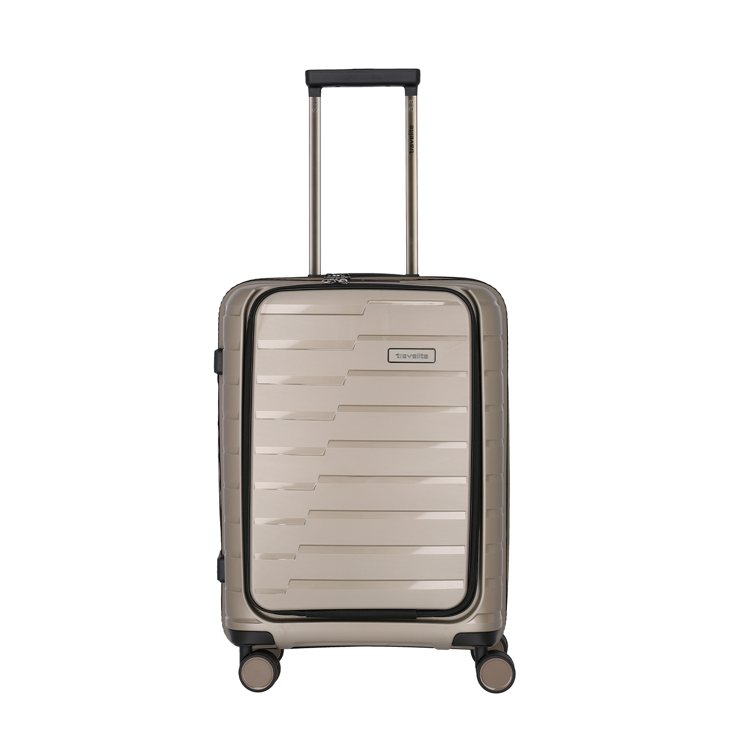 Travelite Air Base 4-Rollen Trolley S mit Vortasche-Champagner